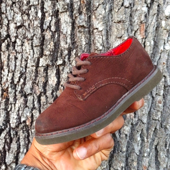 Cole Haan/Nike  Toddler Lil Shane Cognac Suede Oxfords (Nike Air Sole) - Picture 11 of 16